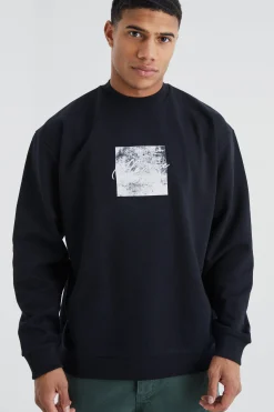 Oversized Heavyweight Homme Embroidered Sweatshirt | BoohooMAN UK