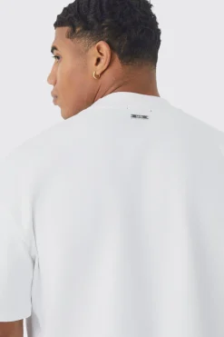 Oversized Heavyweight Interlock Rose Graphic T-shirt | BoohooMAN UK