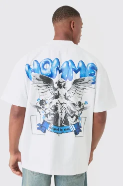 Oversized Heavyweight Jersey Homme Graphic T-shirt | BoohooMAN UK
