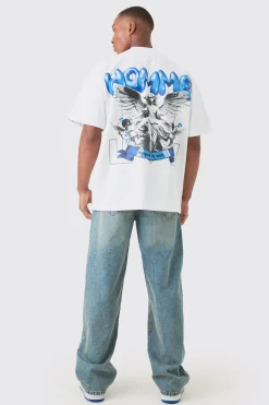 Oversized Heavyweight Jersey Homme Graphic T-shirt | BoohooMAN UK
