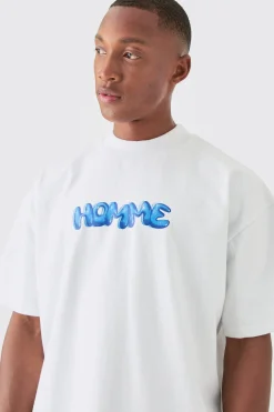 Oversized Heavyweight Jersey Homme Graphic T-shirt | BoohooMAN UK