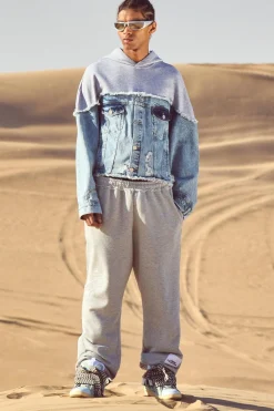 Oversized Heavyweight Loopback Printed Jogger | BoohooMAN UK