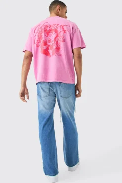 Oversized Heavyweight Overdyed Graphic T-shirt | BoohooMAN UK