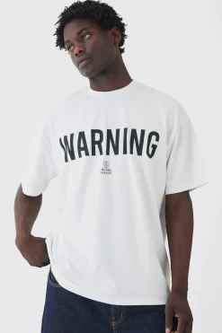 Oversized Heavyweight Printed T-shirt | BoohooMAN UK