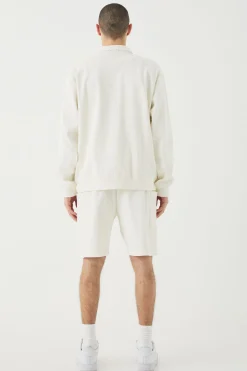 Oversized Heavyweight Ribbed Jacket | BoohooMAN UK