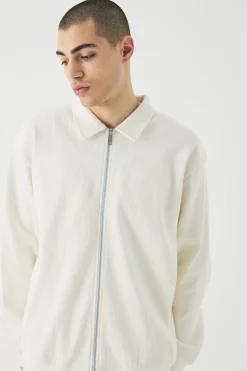 Oversized Heavyweight Ribbed Jacket | BoohooMAN UK