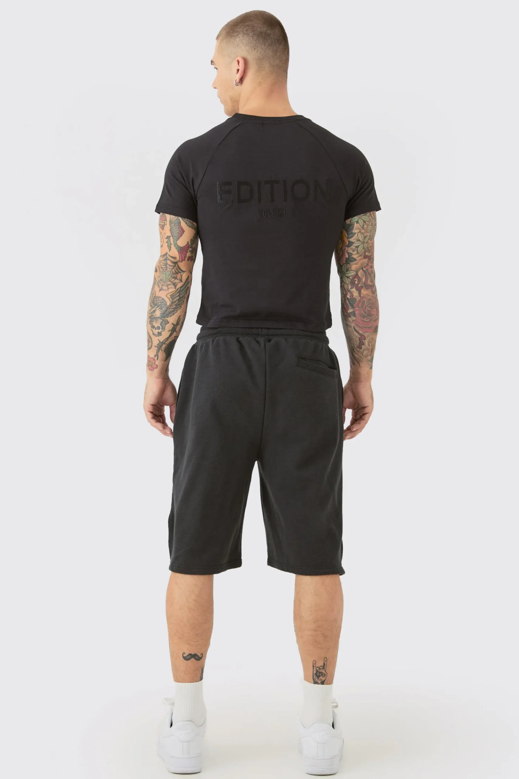 Oversized Heavyweight Zip Hem Shorts & T-shirt Set | BoohooMAN UK