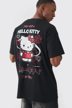 Oversized Hello Kitty License Print T-shirt | BoohooMAN UK