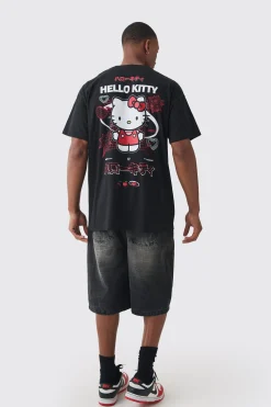 Oversized Hello Kitty License Print T-shirt | BoohooMAN UK
