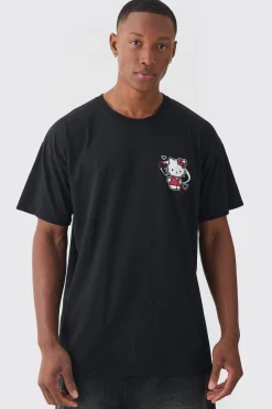Oversized Hello Kitty License Print T-shirt | BoohooMAN UK