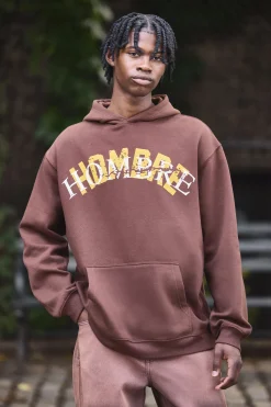 Oversized Hombre Eagle Printed Hoodie | BoohooMAN UK