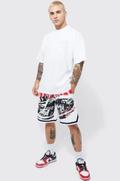 Oversized Homme Basketball T-shirt And Short Set | BoohooMAN UK