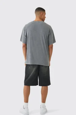 Oversized Homme Blurred Rose Wash Print T-shirt | BoohooMAN UK