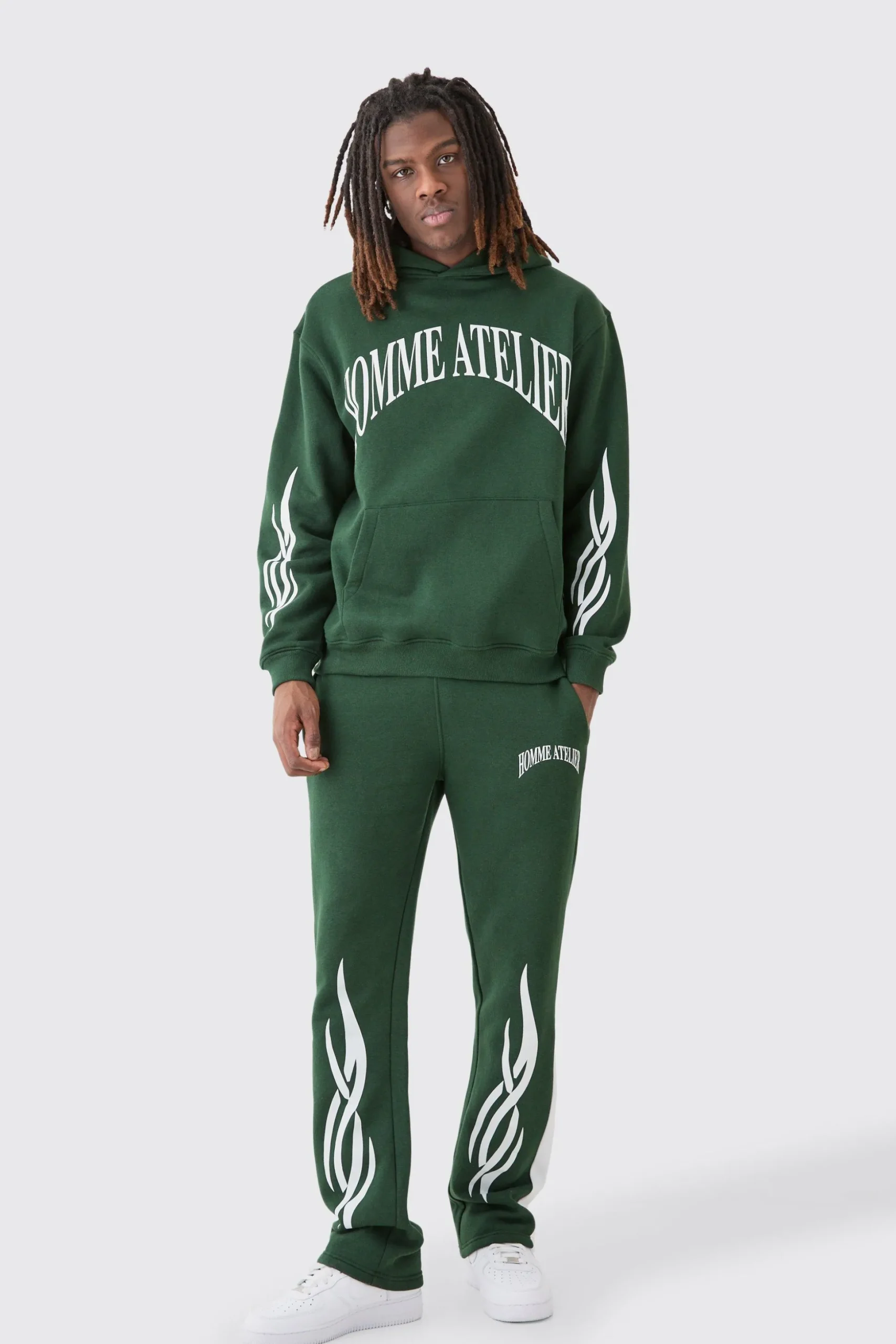 Oversized Homme Bm Printed Hooded Tracksuit | BoohooMAN UK
