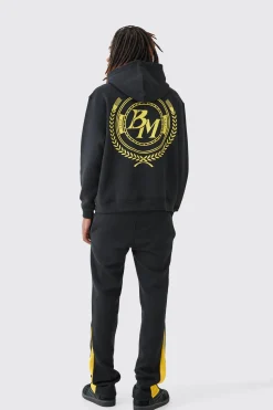 Oversized Homme Bm Printed Hooded Tracksuit | BoohooMAN UK