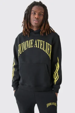 Oversized Homme Bm Printed Hooded Tracksuit | BoohooMAN UK