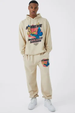 Oversized Homme Butterfly Hooded Tracksuit | BoohooMAN UK