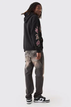 Oversized Homme Cross Graphic Hoodie | BoohooMAN UK