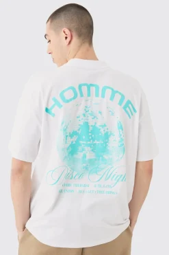 Oversized Homme Disco Print T-shirt | BoohooMAN UK