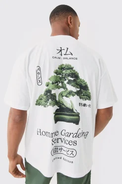 Oversized Homme Gardening Print T-shirt | BoohooMAN UK
