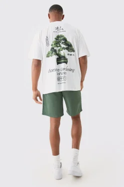 Oversized Homme Gardening Print T-shirt | BoohooMAN UK