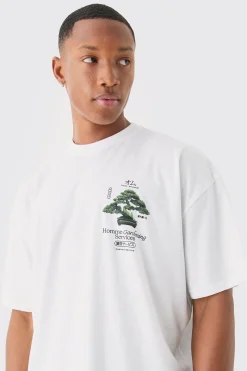 Oversized Homme Gardening Print T-shirt | BoohooMAN UK