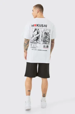 Oversized Homme Gothic Cross Print Short | BoohooMAN UK