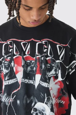 Oversized Homme Gothic Overseams T-Shirt | BoohooMAN UK