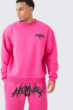 Oversized Homme Gothic Sweatshirt Tracksuit | BoohooMAN UK