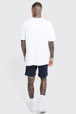 Oversized Homme Infill Print T-shirt Set | BoohooMAN UK