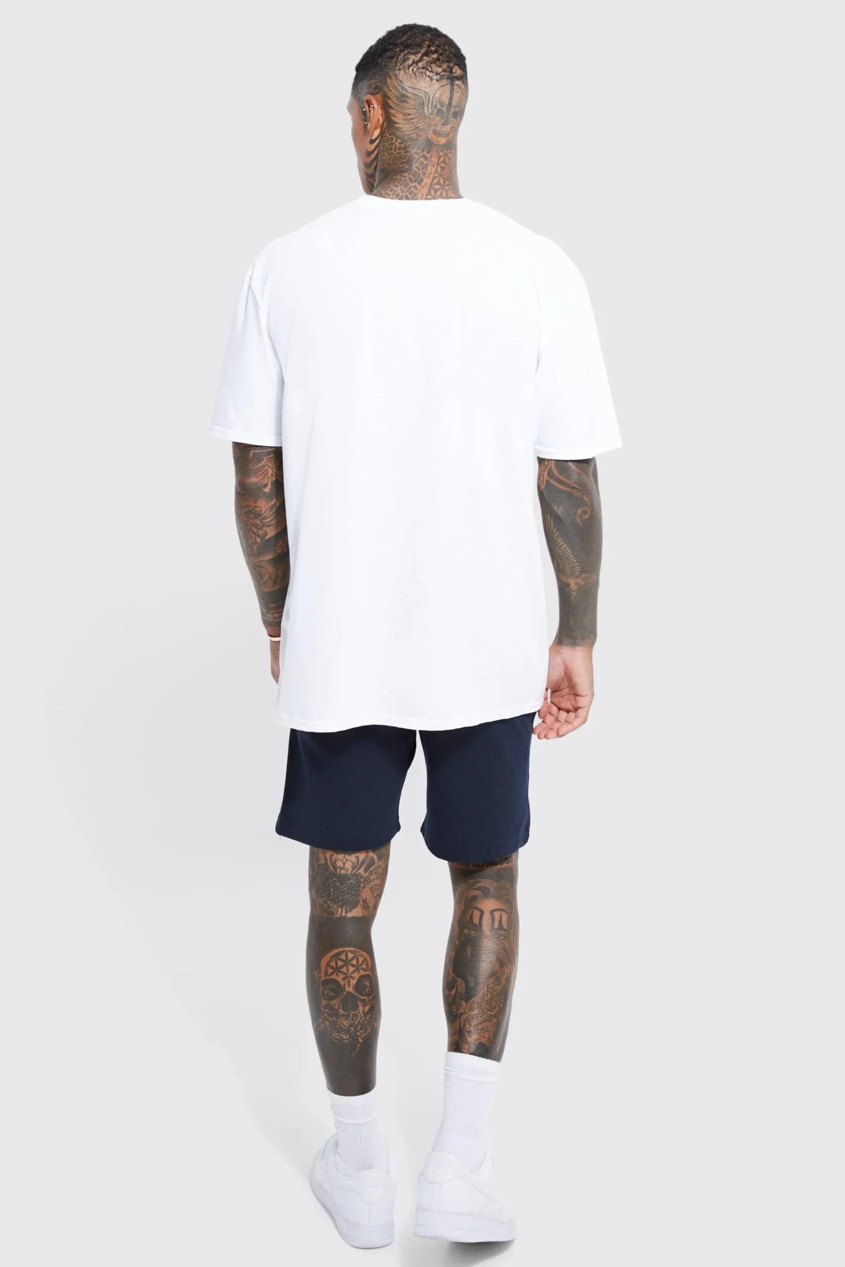 Oversized Homme Infill Print T-shirt Set | BoohooMAN UK