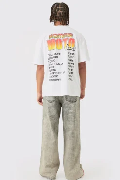 Oversized Homme Moto Print T-shirt | BoohooMAN UK