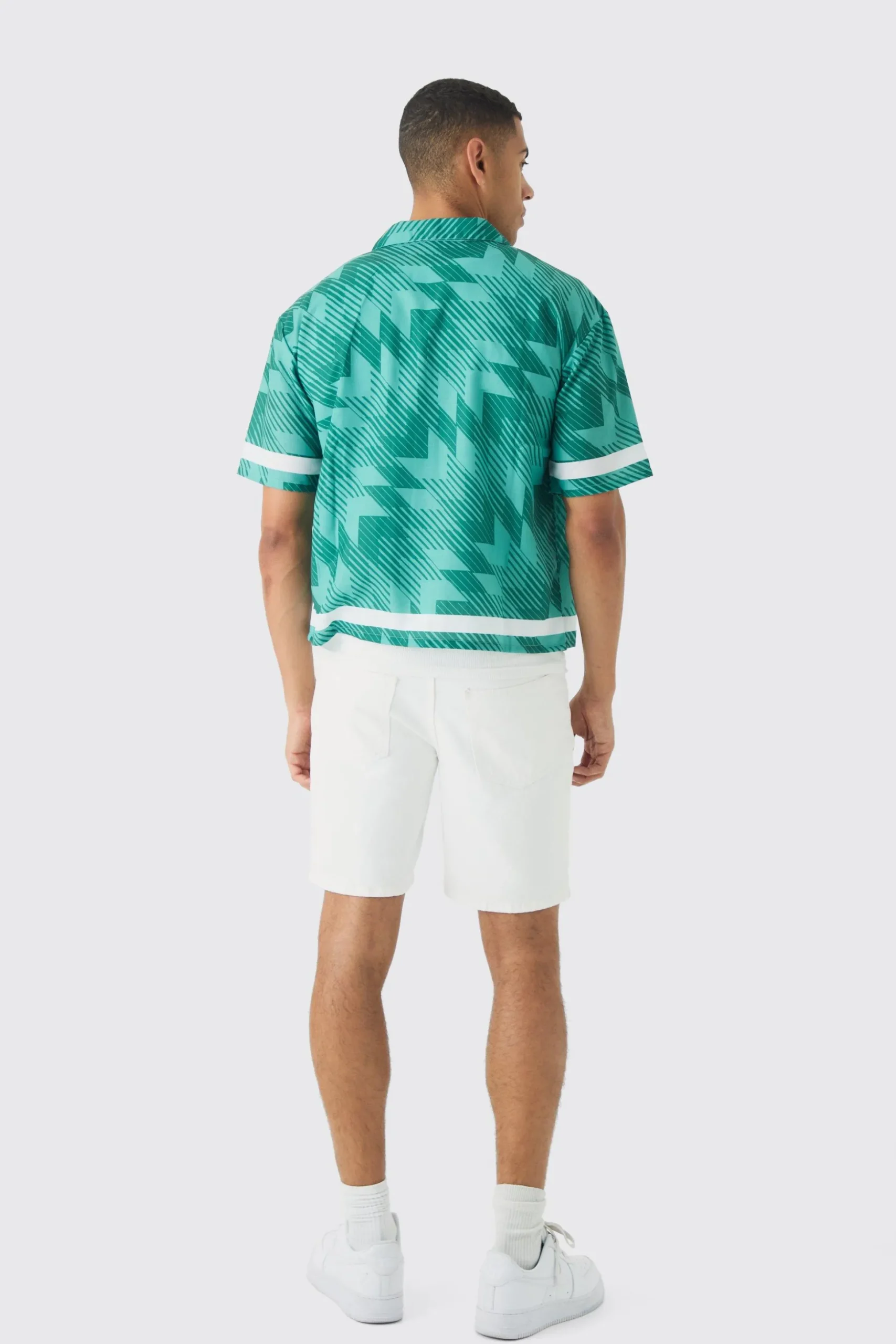 Oversized Homme Moto Print Boxy Shirt | BoohooMAN UK