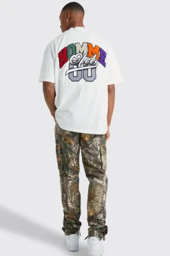 Oversized Homme Ofcl Varsity Applique T-shirt | BoohooMAN UK