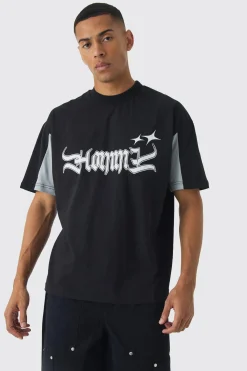 Oversized Homme Panel Heavyweight T-shirt | BoohooMAN UK
