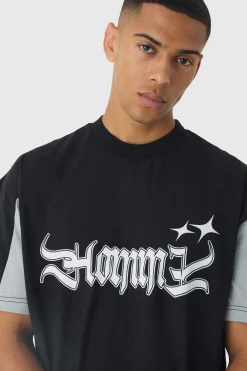 Oversized Homme Panel Heavyweight T-shirt | BoohooMAN UK