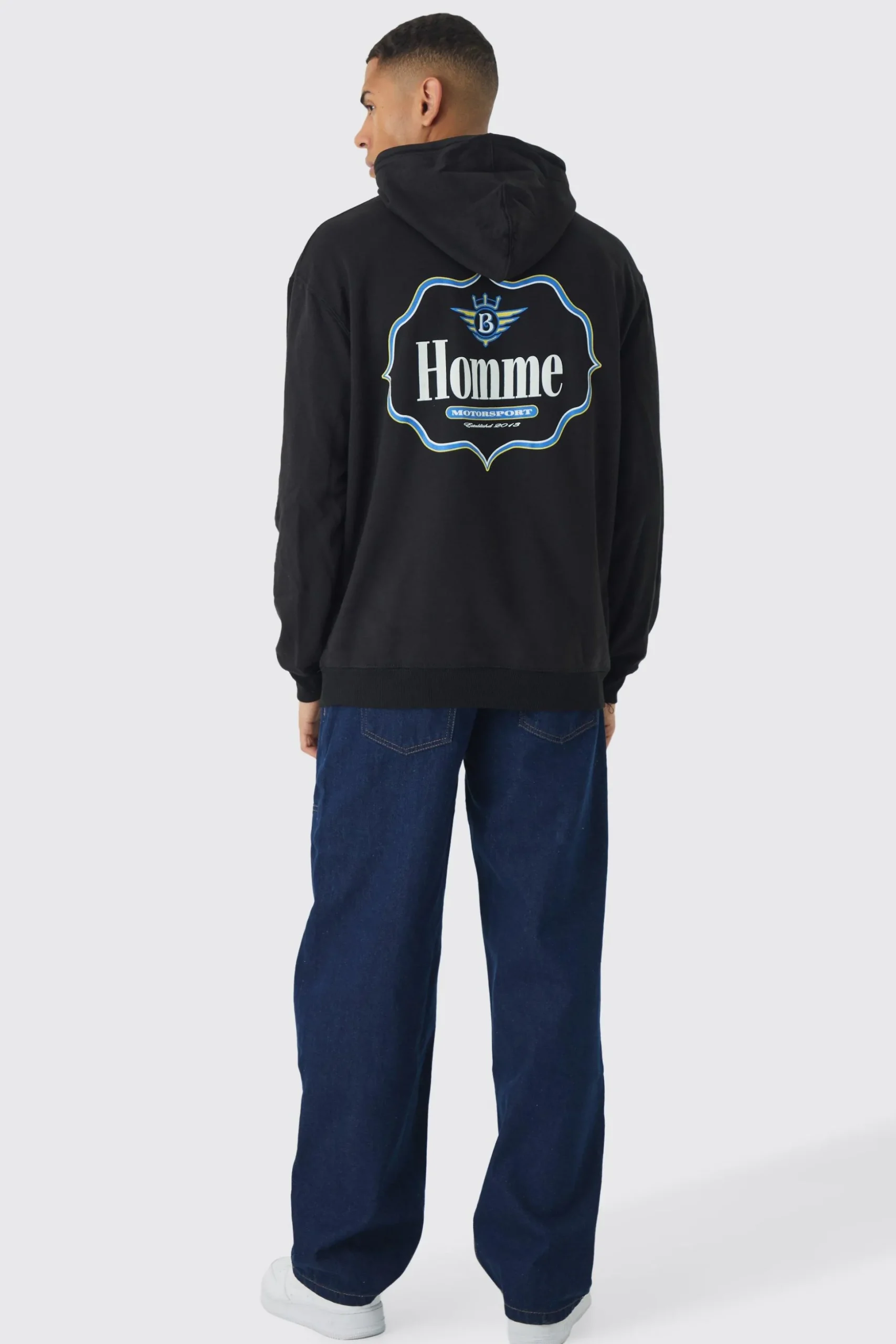 Oversized Homme Printed Hoodie | BoohooMAN UK