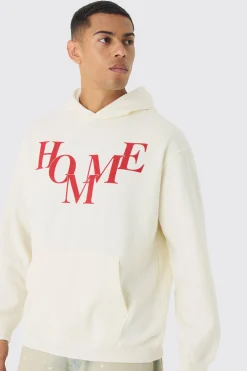 Oversized Homme Printed Hoodie | BoohooMAN UK