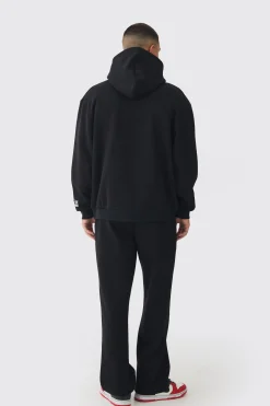 Oversized Homme Printed Varsity Hooded Tracksuit | BoohooMAN UK