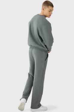 Oversized Homme Printed Varsity Sweatshirt Tracksuit | BoohooMAN UK