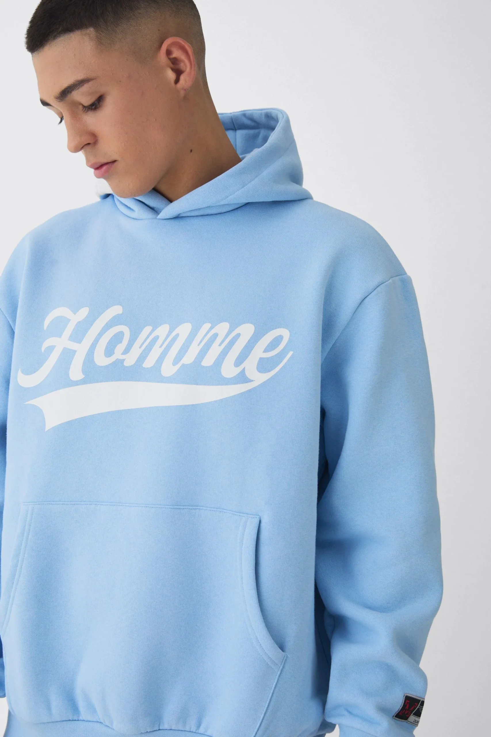 Oversized Homme Printed Varsity Sweatshirt | BoohooMAN UK
