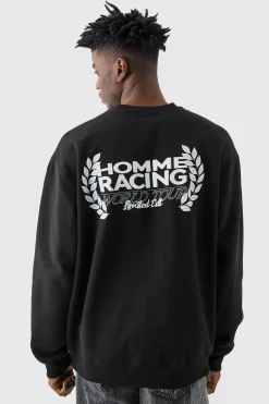 Oversized Homme Racing Sweatshirt | BoohooMAN UK