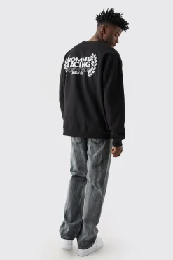 Oversized Homme Racing Sweatshirt | BoohooMAN UK