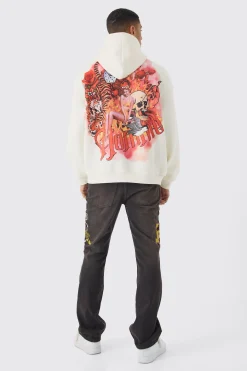 Oversized Homme Tattoo Back Graphic Hoodie | BoohooMAN UK