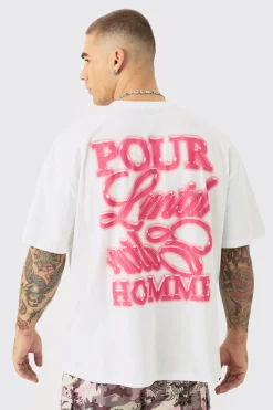Oversized Homme Text Back Print T-shirt | BoohooMAN UK