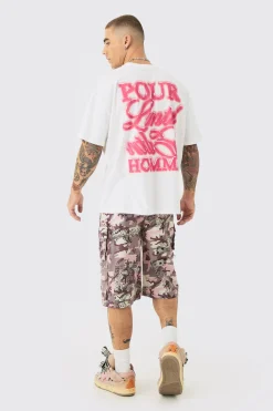 Oversized Homme Text Back Print T-shirt | BoohooMAN UK