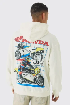 Oversized Honda JT Racing License Print Hoodie | BoohooMAN UK