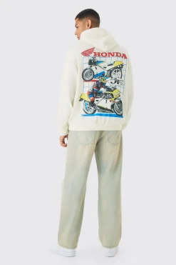 Oversized Honda JT Racing License Print Hoodie | BoohooMAN UK