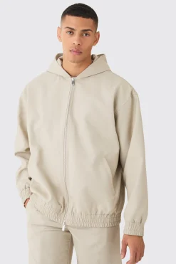 Oversized Hooded Smart Bomber Jacket | BoohooMAN UK