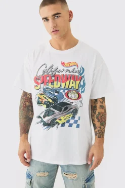 Oversized Hotwheels Racing License T-shirt | BoohooMAN UK